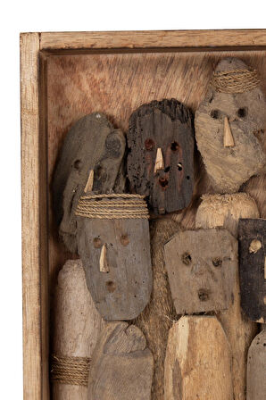 Dekoratif El Yapımı Ahşap Çerçeve Figür 30 cm x 40 cm