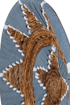 Bohem Hasır Yuvarlak Duvar Dekoru Bambu ve Makrome İle Yapılan Duvar Süsü 50 cm x 50 cm