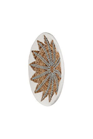 Bohem Hasır Yuvarlak Duvar Dekoru Bambu ve Makrome İle Yapılan Duvar Süsü 50 cm x 50 cm