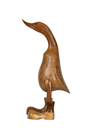 Dekoratif Hayvan Figürü Ahşap El Oyması Ördek