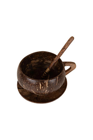 Doğal Hindistan Cevizi Fincan Seti – El Yapımı