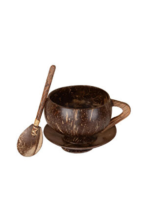 Doğal Hindistan Cevizi Fincan Seti – El Yapımı