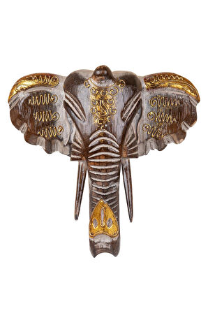 Dekoratif Ahşap Fil Objesi El Yapımı Doğal Tasarım 21 cm x 21 cm