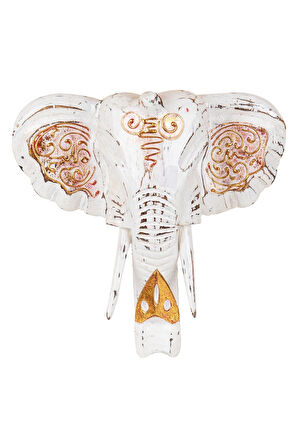 Dekoratif Ahşap Fil Objesi El Yapımı Doğal Tasarım 21 cm x 21 cm