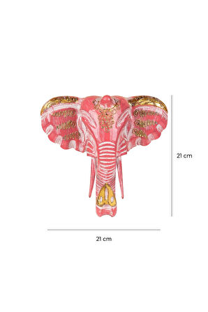 Dekoratif Ahşap Fil Objesi El Yapımı Doğal Tasarım 21 cm x 21 cm