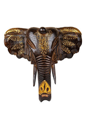 Dekoratif Ahşap Fil Objesi El Yapımı Doğal Tasarım 21 cm x 21 cm