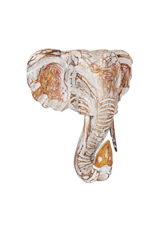 Dekoratif Ahşap Fil Objesi El Yapımı Doğal Tasarım 21 cm x 21 cm