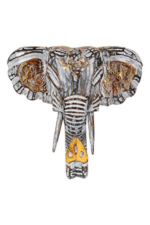 Dekoratif Ahşap Fil Objesi El Yapımı Doğal Tasarım 21 cm x 21 cm