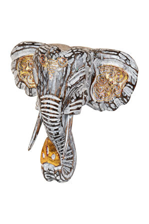 Dekoratif Ahşap Fil Objesi El Yapımı Doğal Tasarım 21 cm x 21 cm