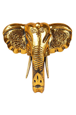 Dekoratif Ahşap Fil Objesi El Yapımı Doğal Tasarım 21 cm x 21 cm