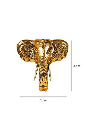 Dekoratif Ahşap Fil Objesi El Yapımı Doğal Tasarım 21 cm x 21 cm
