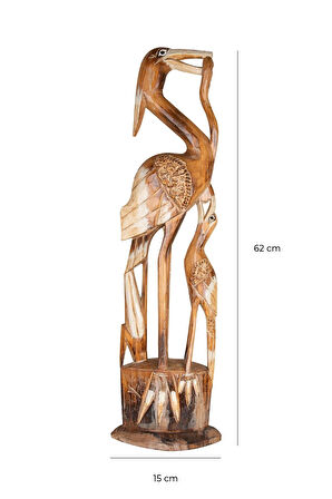 Ahşap Tablo Dekoratif Duvar El Yapımı Pelikan 15 cm x 62 cm