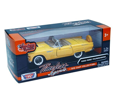 Vardem Koleksiyon 1 / 24  1956 Ford Thunderbird Sarı Model Metal Araba