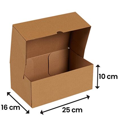 25x16x10-100 Adet Kesimli Karton Kutu - Internet Ve Kargo Kutusu