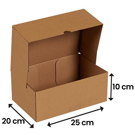 25x20x10-100 Adet Kesimli Karton Kutu - Internet Ve Kargo Kutusu
