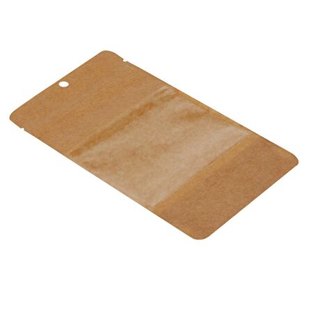 11 Cm X 18,5 Cm 3,5 Cm -100 Adet Kraft Geniş Pencereli Doypack
