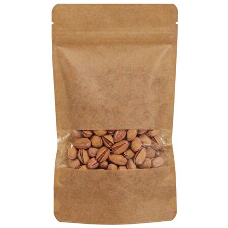 11 Cm x 18,5 Cm + 3,5 Cm -100 Adet Kraft Dar Pencereli Doypack