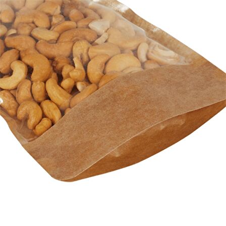 13 Cm X 22,5 Cm 3,5 Cm -2000 Adet Kraft Geniş Pencereli Doypack