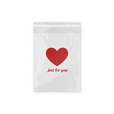 Just For You Baskılı - Beyaz Cepsiz Kargo Poşeti 30x37,5x5 - 100 Adet