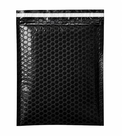 Balonlu Siyah Bantlı Kargo Poşeti 25X30+5 - 25 Adet