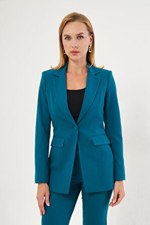 Tek Düğme Klasik Takım Petrol