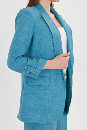 Gofre Kumaşlı Kolu Büzgülü Takım Petrol