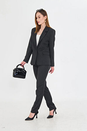 Tek Düğme Poliviskon Takım Antrasit