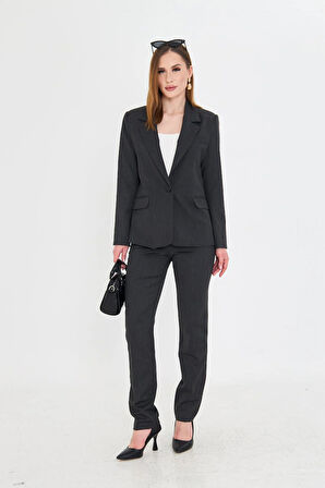 Tek Düğme Poliviskon Takım Antrasit