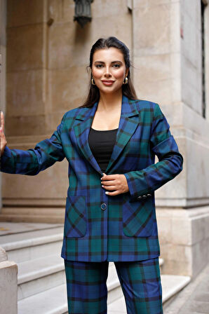 Torba Cepli Ekose Poliviskon Takım Lacivert