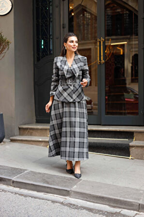 Kemer Detay Ekose Poliviskon Etekli Takım Antrasit