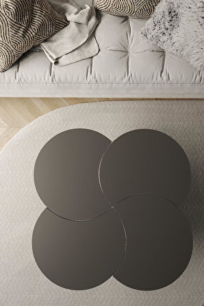 Yonca Form 4'lü Sehpa Takımı | Modern & Doğal Tasarım | Yan ve Orta Sehpa