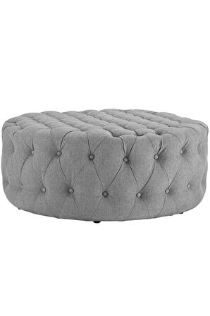 Kapitoneli Yuvarlak Puf/orta Sehpa/100cm