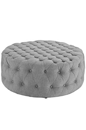 Kapitoneli Yuvarlak Puf/orta Sehpa/100cm