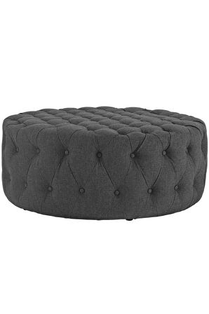 Kapitoneli Yuvarlak Puf/orta Sehpa/100cm