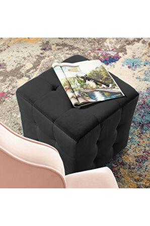 Kiremit Kare Puf Dikişli En*boy 42*42 Cm