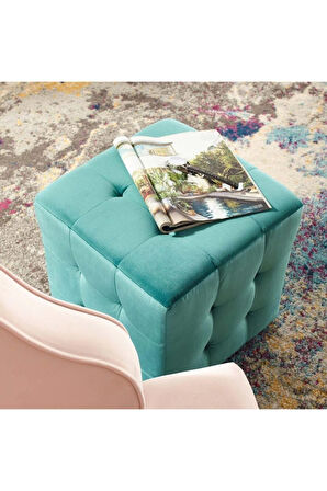 Kiremit Kare Puf Dikişli En*boy 42*42 Cm