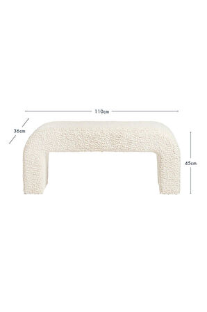 Folk U Puf/bench Peluş Kumaş 40*45 Cm / Yükseklik 46 Cm