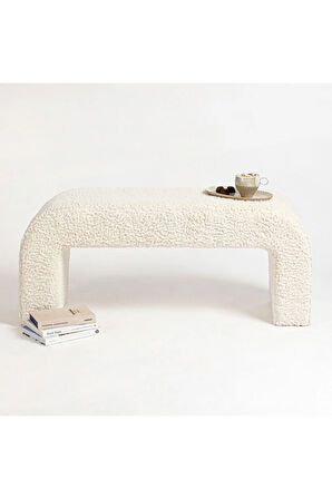 Folk U Puf/bench Peluş Kumaş 40*45 Cm / Yükseklik 46 Cm
