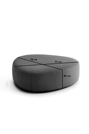 Stone Maxi Üçgen Asimetrik Puf / Orta Sehpa / 75x75 cm H:40 cm