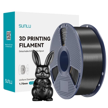 Sunlu Siyah Silk PLA+ Filament - 1.75mm - 1 Kg