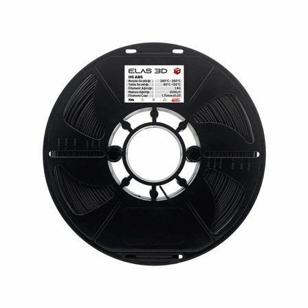 Elas 3D Siyah HS ABS Filament - 1.75mm - 1 Kg