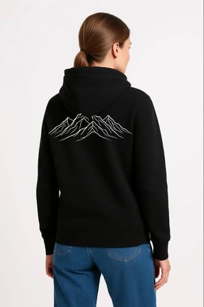 Kadın 3 İplik Pamuklu Kapüşonlu Hoodie Sweatshirt Nihilist Penguen Baskılı - Siyah