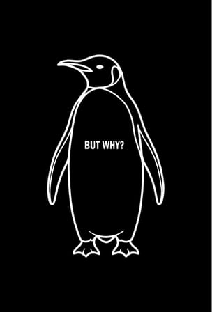 Erkek Nihilist Penguen Baskılı 3 İplik Pamuklu Kapüşonlu Sweatshirt Hoodie Siyah