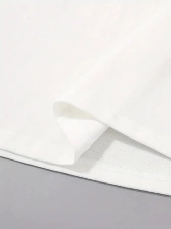 Erkek Kısa Kol Yazlık Tişört Bisiklet Yaka Baskılı Oversize T-Shirt - Beyaz