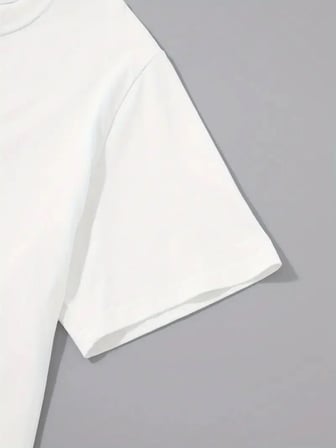 Erkek Sarj %1 Baskılı T-Shirt Kısa Kol Bisiklet Yaka Regular Fit Tişört - Beyaz