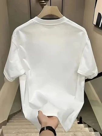 Kadın Kısa Kol Yazlık Tişört Bisiklet Yaka Baskılı Oversize T-Shirt - Beyaz