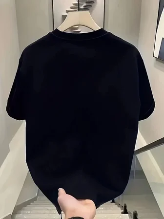 Kadın Kısa Kol Yazlık Tişört Bisiklet Yaka Baskılı Oversize T-Shirt - Siyah