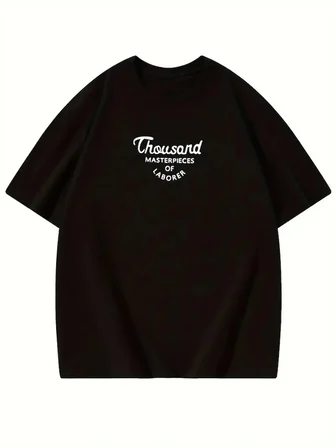 Kadın Baskılı Tişört Bisiklet yaka yazlık Kısa Kol oversize t-shirt - Siyah