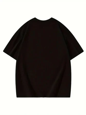 Kadın Baskılı Tişört Bisiklet yaka yazlık Kısa Kol oversize t-shirt - Siyah