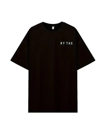 Kadın Kısa Kol Yazlık Tişört Bisiklet Yaka Okyanus Baskılı T-Shirt - Siyah